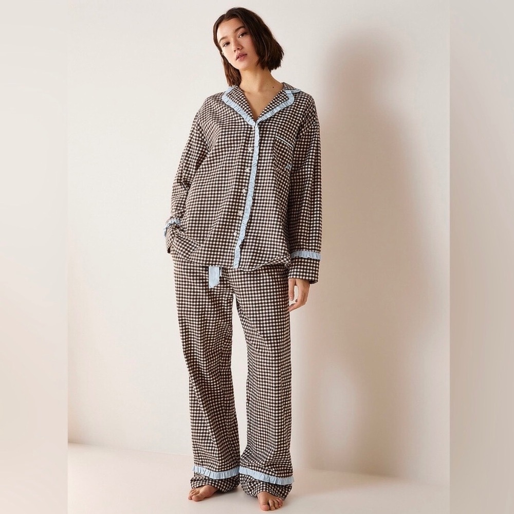 Damson Madder Antonia Organic Cotton Gingham Pyjamas Set Sz UK 8= US 4 - Picture 12 of 12